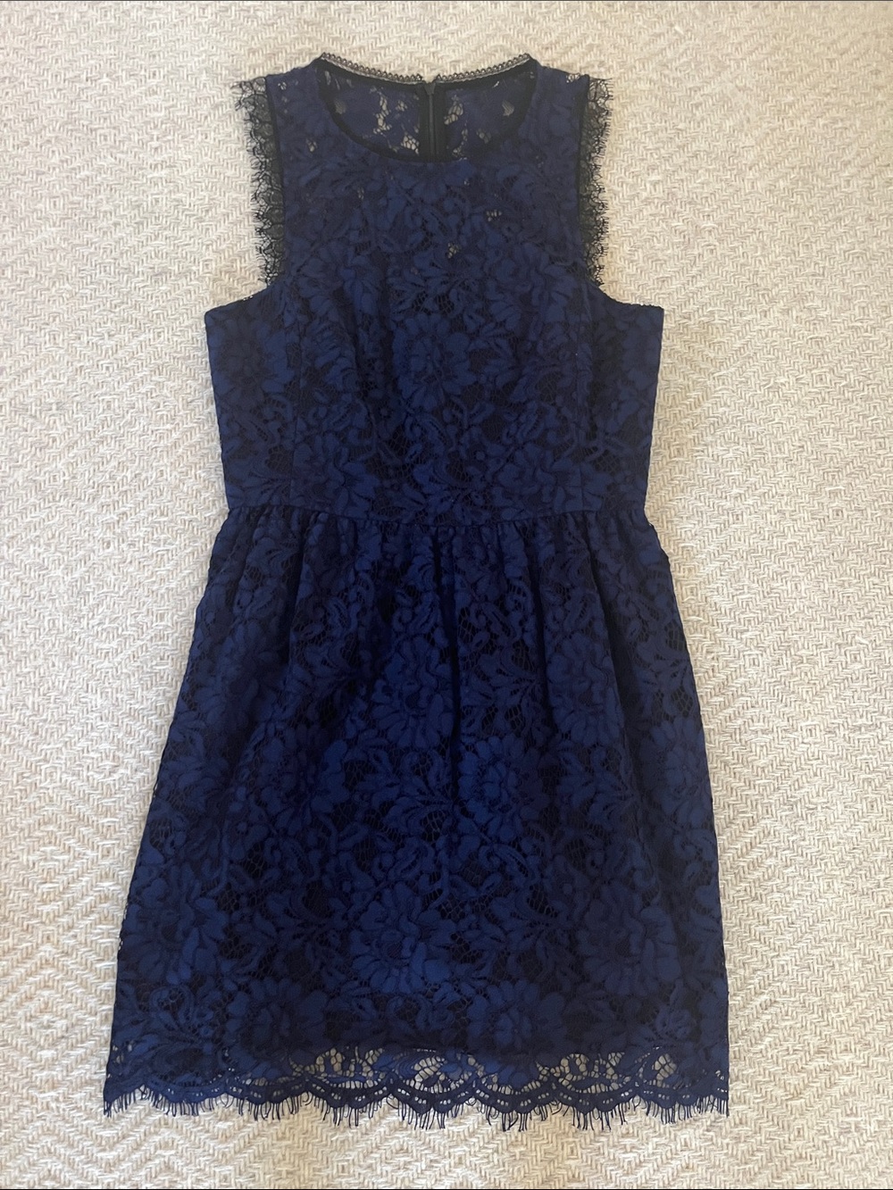 Blue and black lace cocktail dress worn once